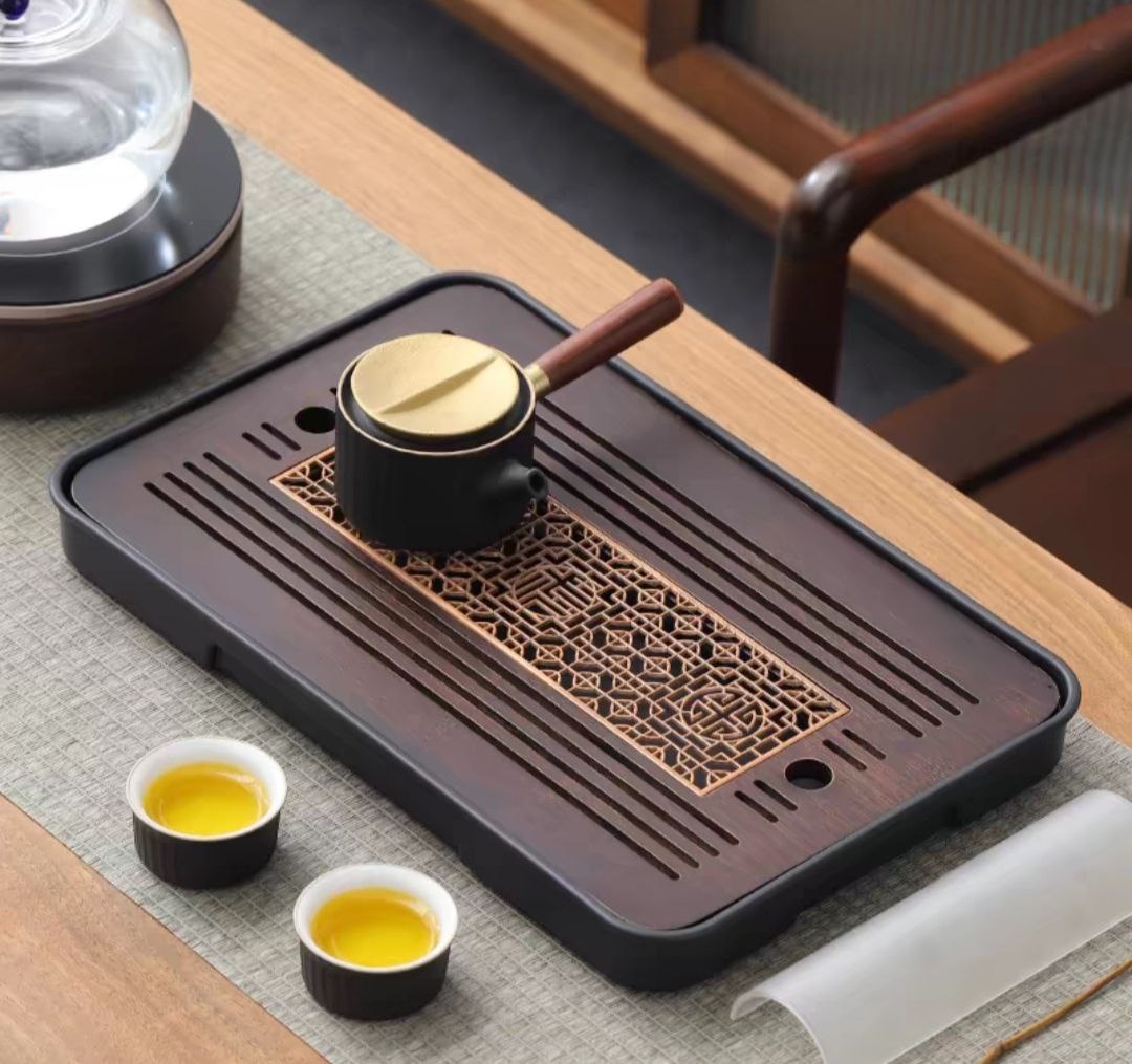 BỘ KHAY TRÀ NHẬT NÂU ĐEN PHONG CÁCH NHẬT BẢN CAO CẤP MH-QNK95