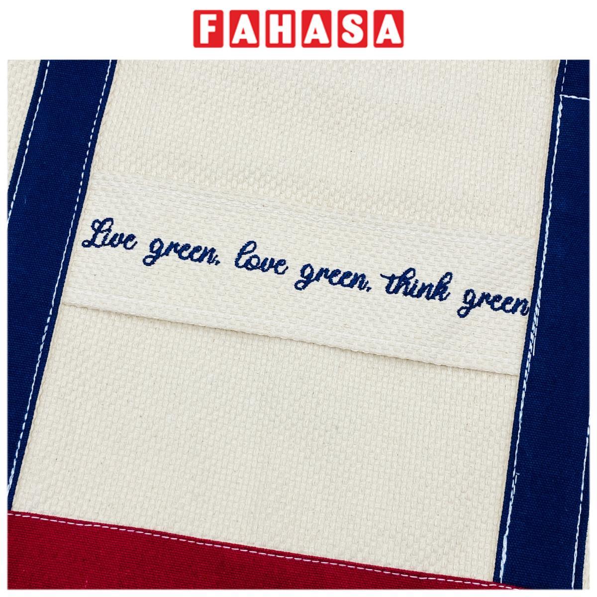 Túi Vải Tote Thêu Chữ - Size M - Saigon ZeroWaste - Mẫu 4 (Slogan Ngẫu Nhiên)