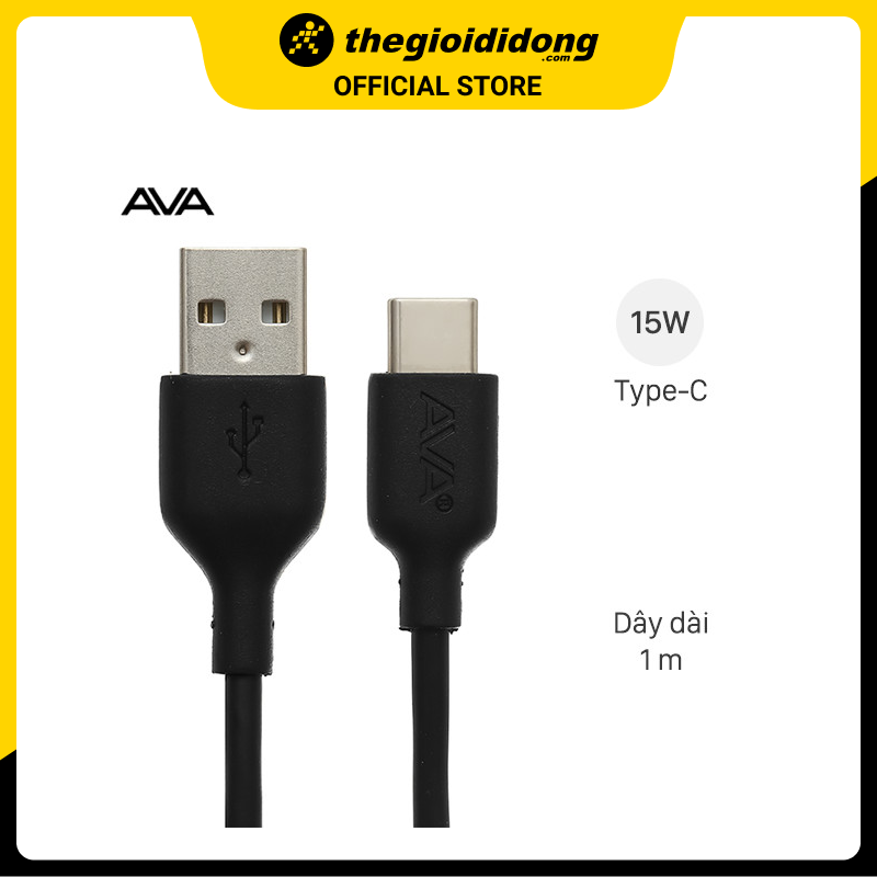 Cáp Type C 1m AVA DS447X-WB Đen  - Hàng chính hãng