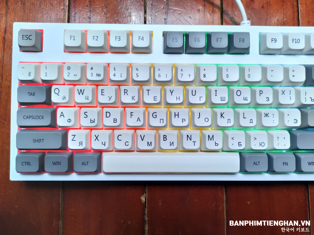 Bàn phím tiếng Nga cơ có dây TCKB-104RU White Computer Keyboard - Hàng nhập khẩu