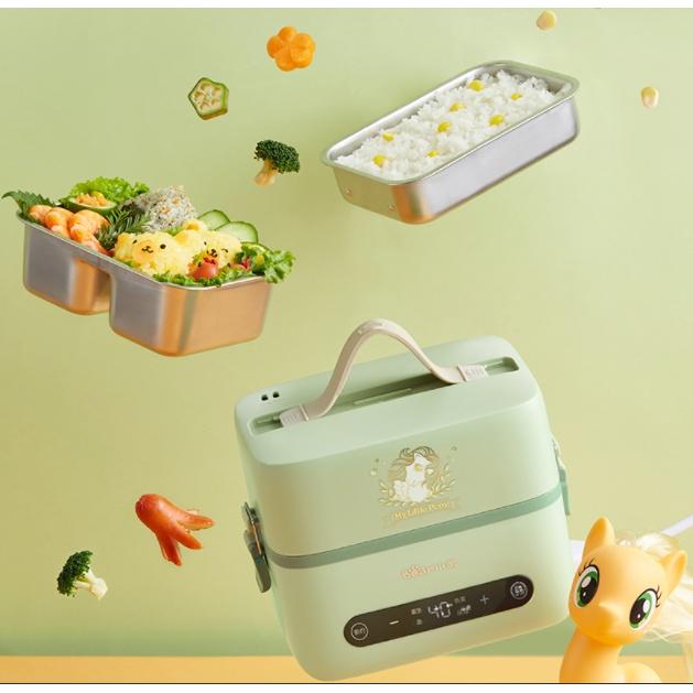 Hộp cơm cắm điện Bear DFH-B12E1, 2 tầng 3 ngăn, nấu chín, hâm nóng và giữ nhiệt thức ăn, dùng cho văn phòng