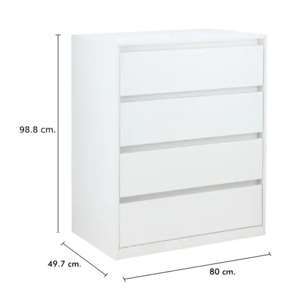 [ Miễn Phí Vận Chuyển &amp; Lắp Đặt ] Tủ Ngăn Kéo MOLLY Màu Gỗ Trắng Đựng Đồ Cao Cấp, Phủ Melanine Chống Ẩm Sang Trọng  Phân Loại 3 Tầng Và 4 Tầng | Index Living Mall | Nội Thất Nhập Khẩu Thái Lan - Phân Phối Độc Quyền Tại Việt Nam