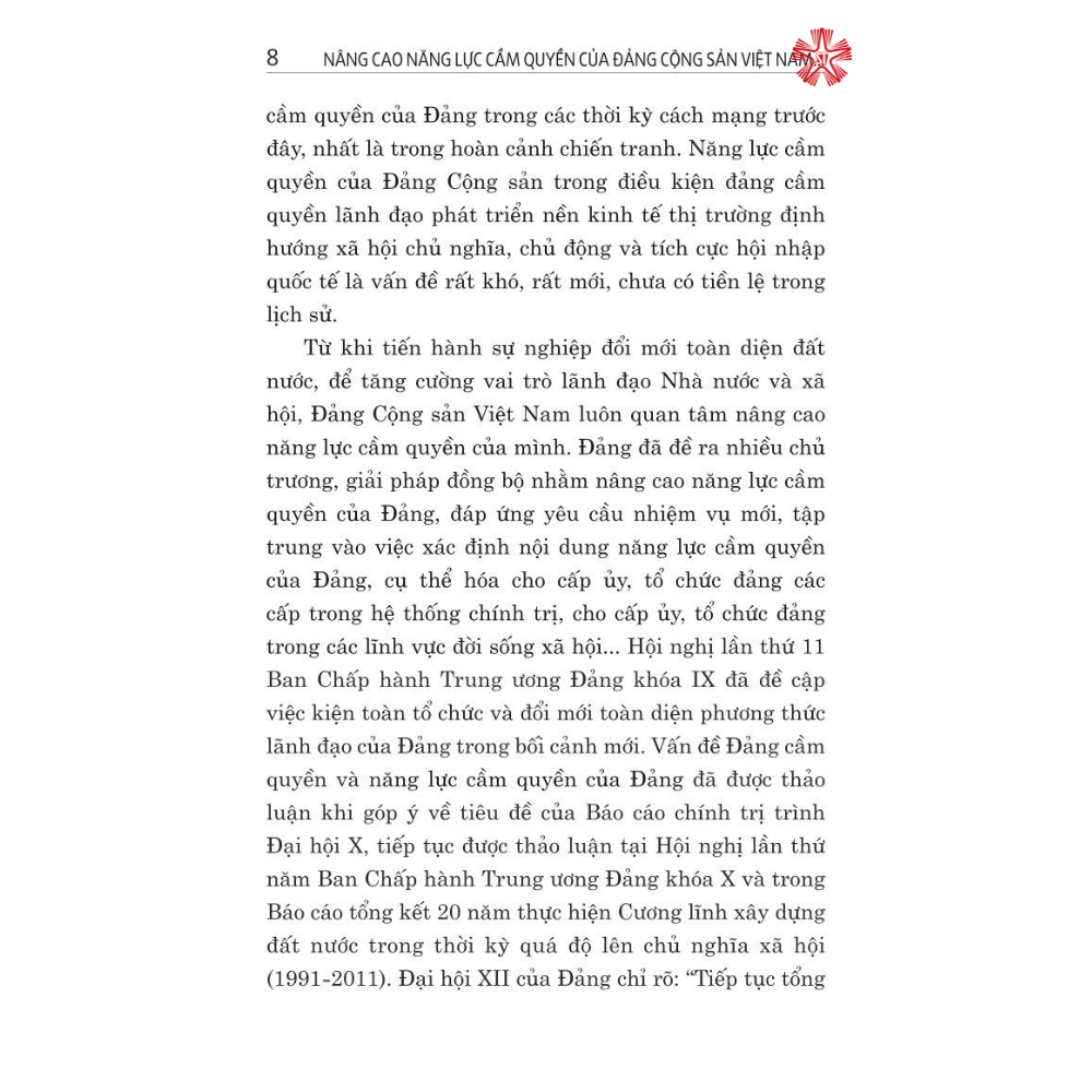 Nâng cao năng lực cầm quyền của Đảng Cộng sản Việt Nam đáp ứng yêu cầu tình hình mới (Sách chuyên khảo)