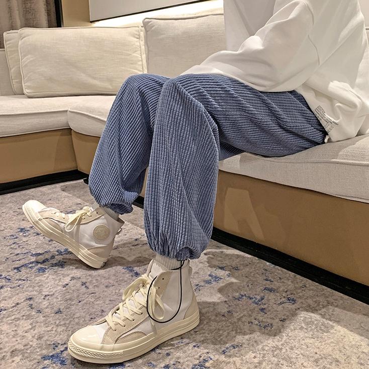 Quần jogger nỉ - MayLinh shop -Quần Sweatpants Jogger dây rút bo ống chun nỉ tổ ong unisex form rộng phong cách Hàn Quốc