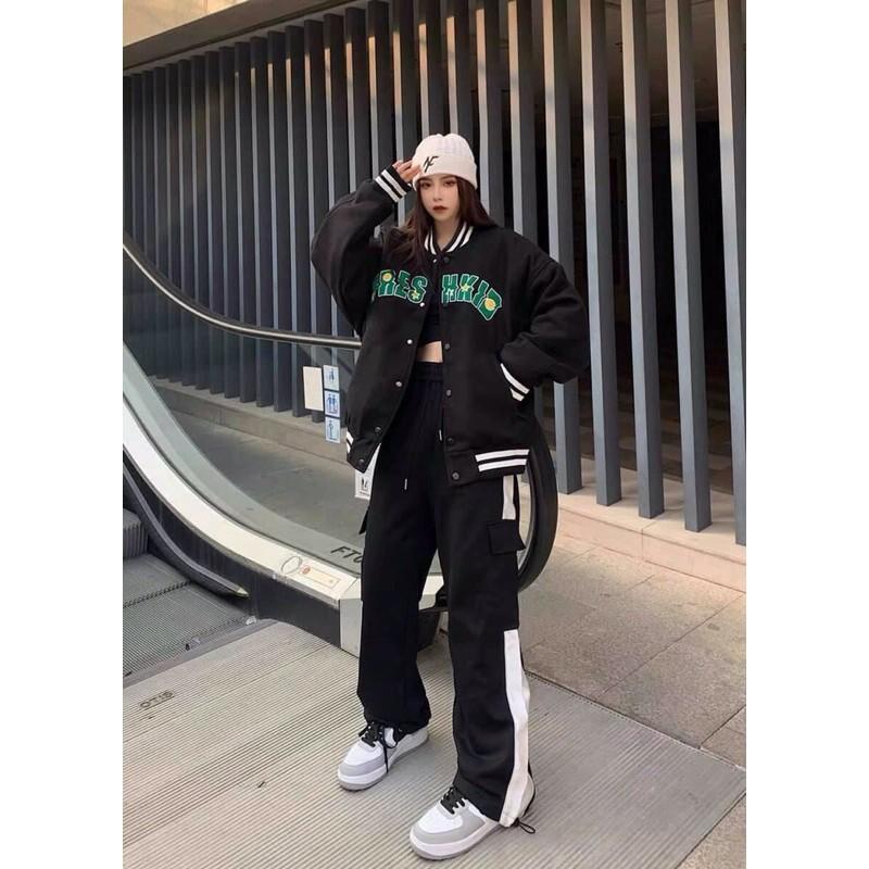 Áo khoác dù bomber hai lớp nam nữ