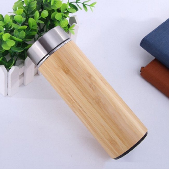 Bình Nước Giữ Nhiệt Lõi Inox Vỏ Gỗ Tre T7 Cao Cấp