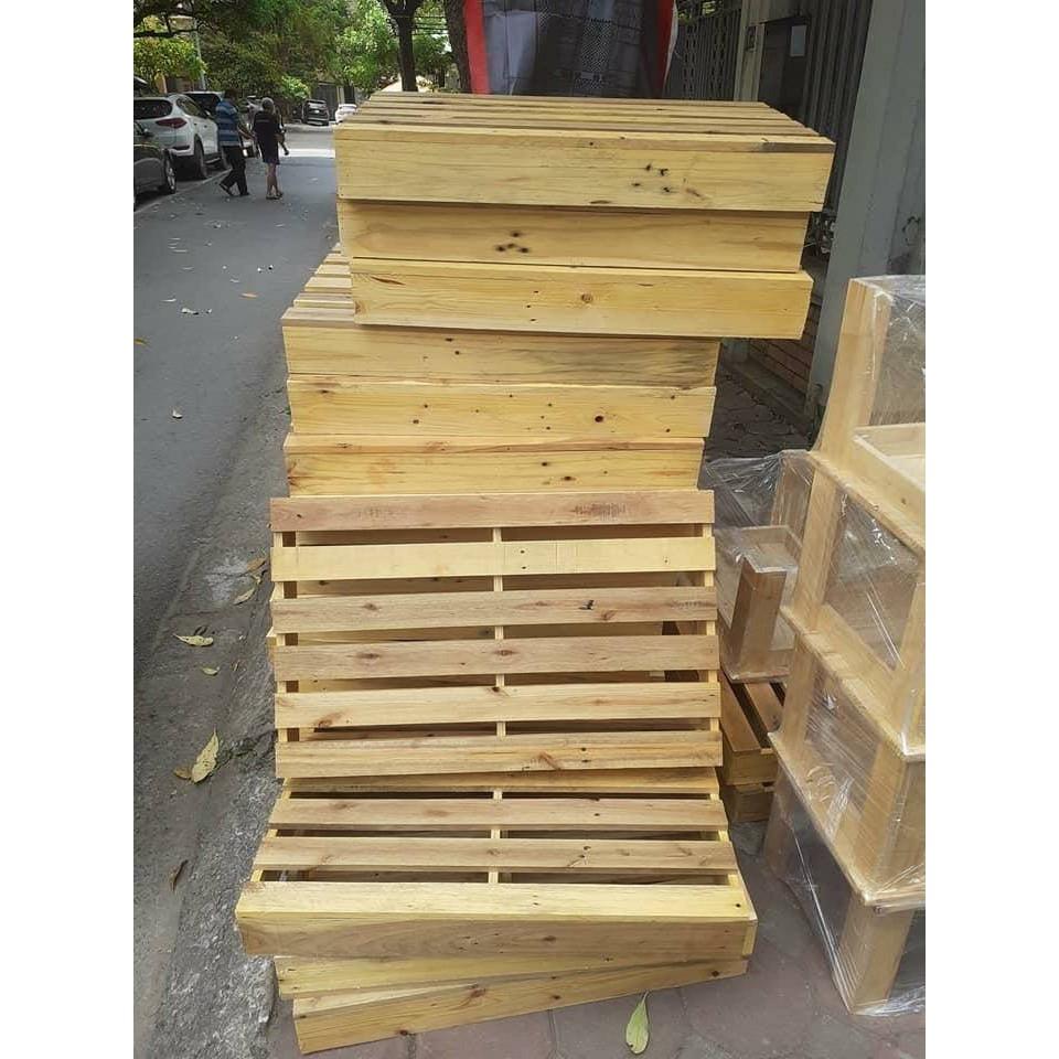 Giường Pallet - kích thước 50 x 70x cao11cm- Giường gỗ - Giường xếp - Giường Hộp Pallet đã sơn chống mốc