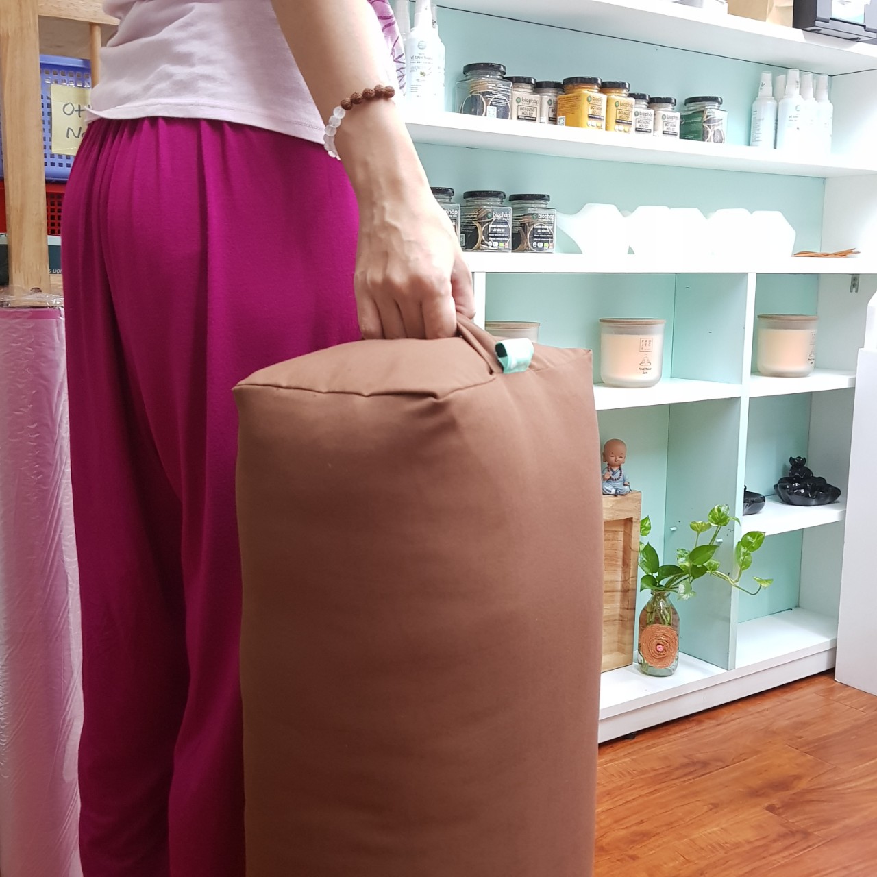 Gối yoga phục hồi hỗ trợ cơ thể The Yogis' Shop Chất liệu gòn thiên nhiên - Hình chữ nhật