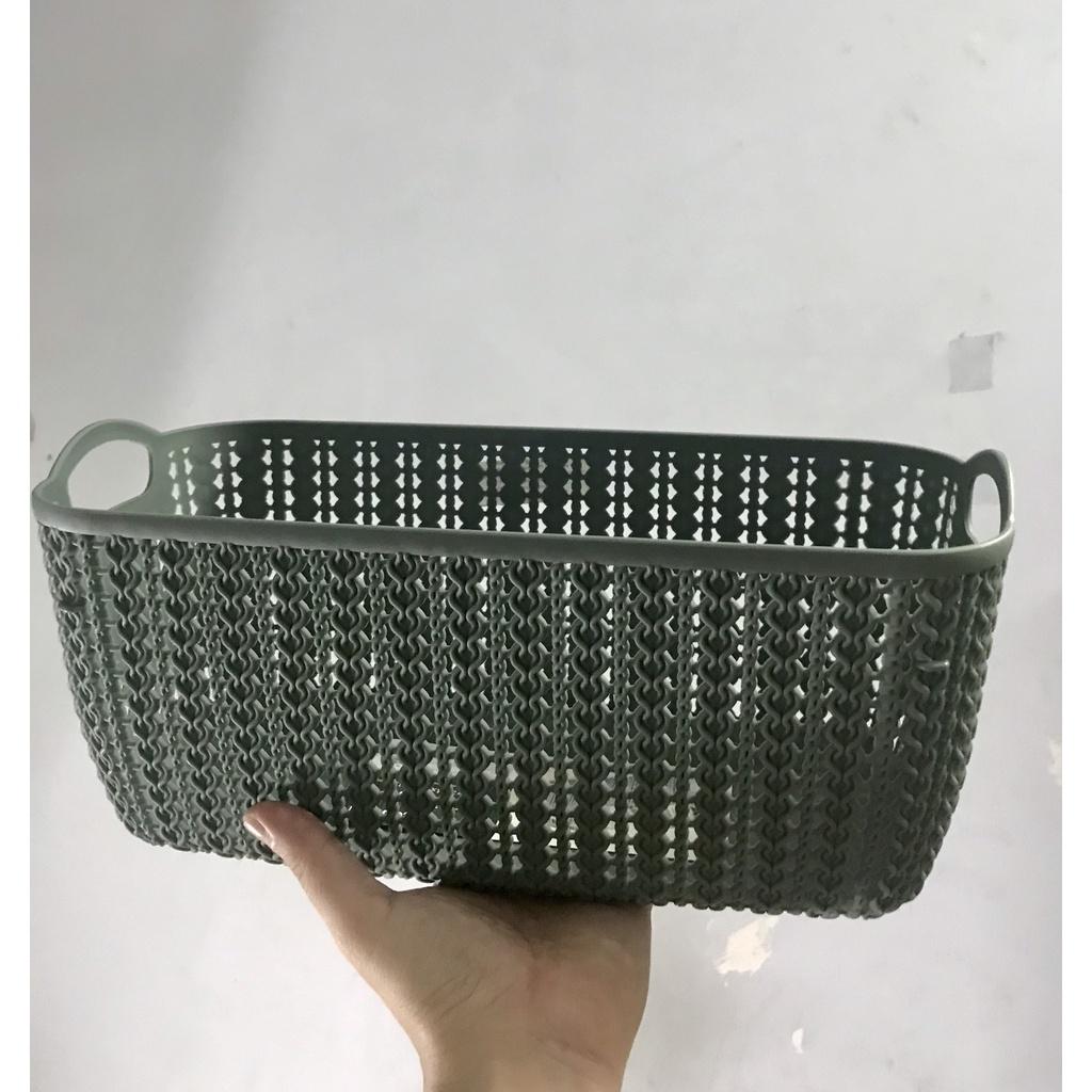 Rổ Nhựa Đựng Đồ Knit Số 5 Hàn Quốc KT: 33.4x16.2x13.5 Cm