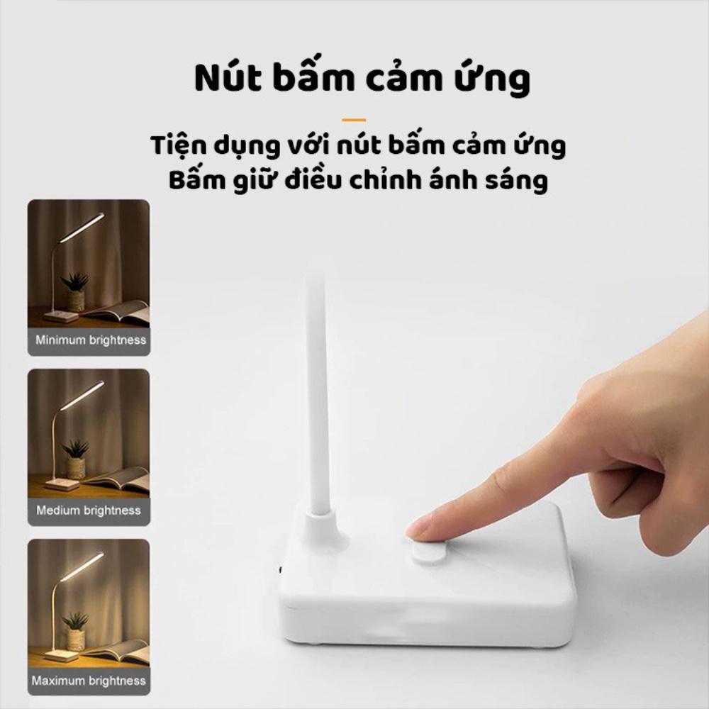 Đèn học để bàn chống cận cảm ứng, đèn đọc sách làm việc 3 chế độ sáng, sạc pin tích hợp gấp gọn, bảo hành 12 tháng