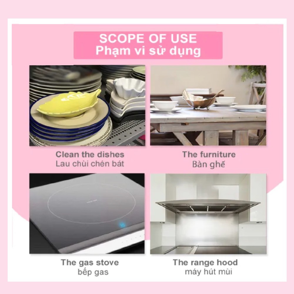 Khăn lau sợi tre MyJae lau bếp, lau tay, 2 mặt có móc treo 23cm x 18cm (3 Cái/Gói)