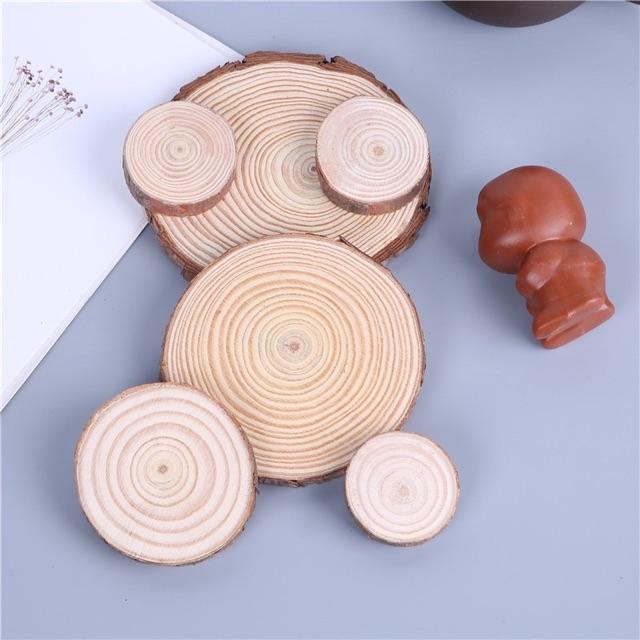 Miếng gỗ vân tròn phụ kiện chụp ảnh trang trí dùng làm đạo cụ chụp ảnh