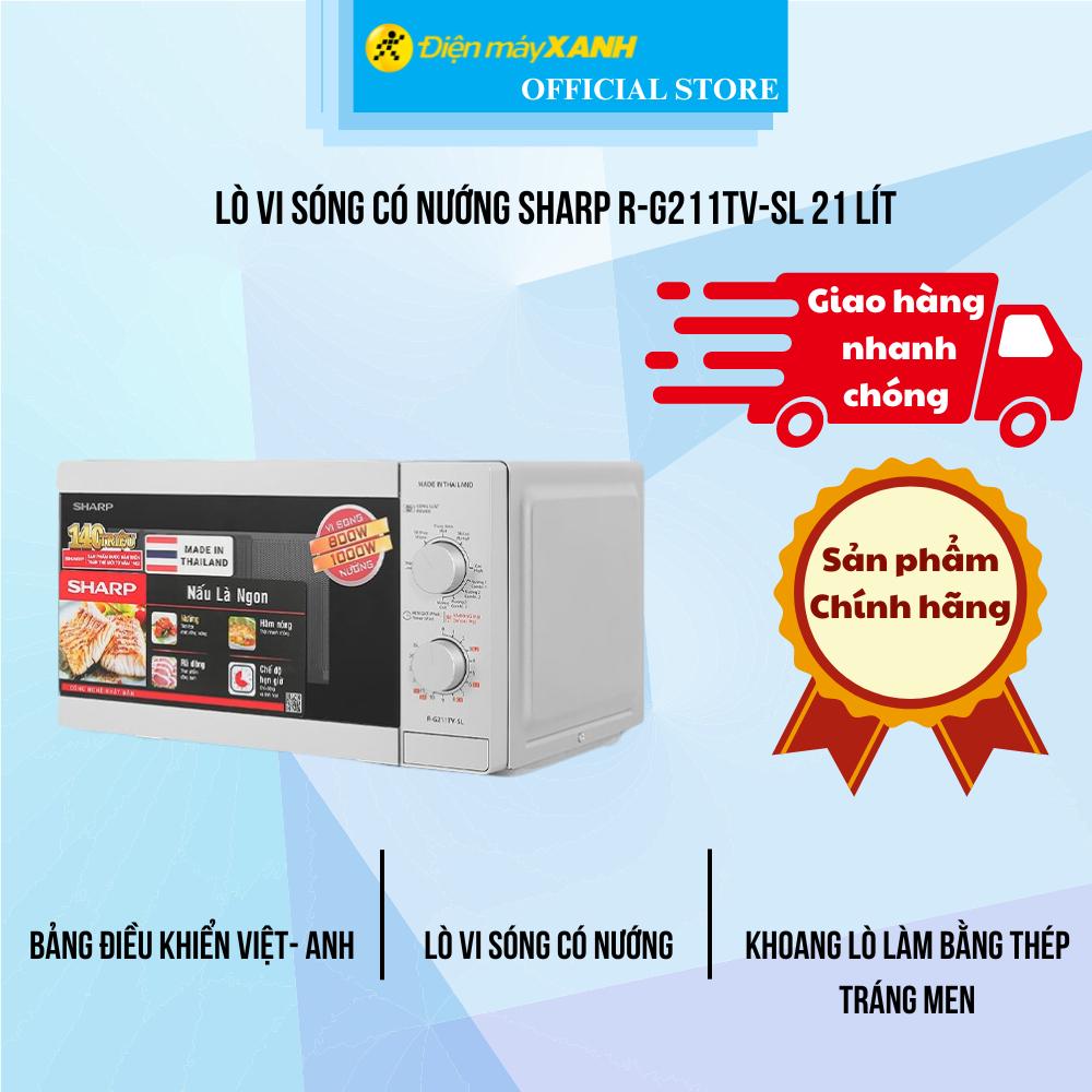 Lò vi sóng có nướng Sharp R-G211TV-SL 21 lít - Hàng Chính Hãng