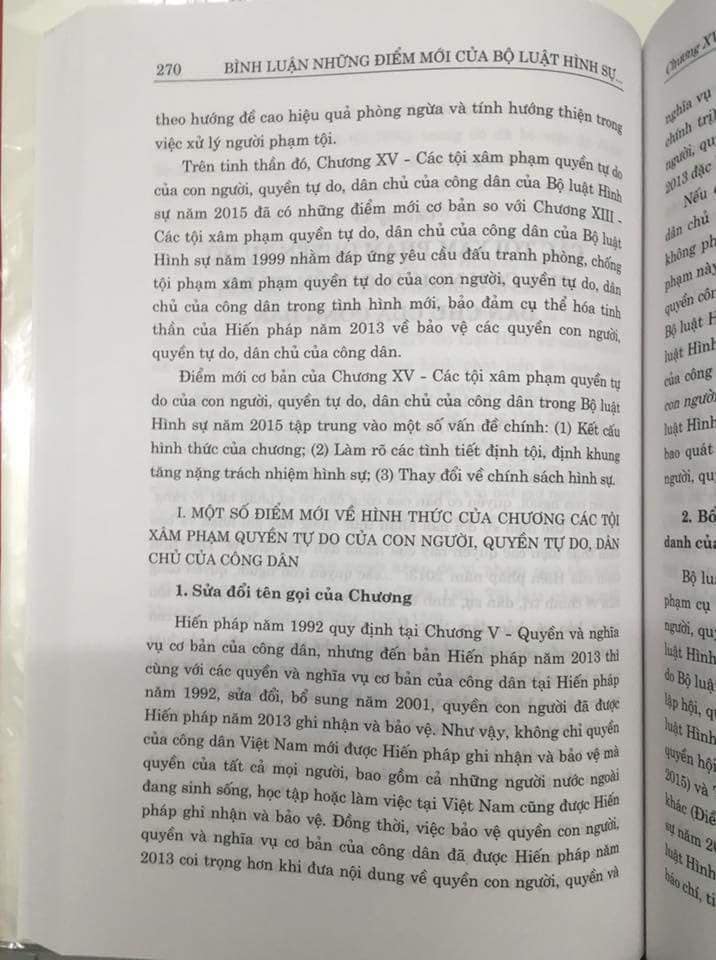 Bình Luận Những Điểm Mới Của Bộ Luật Hình Sự