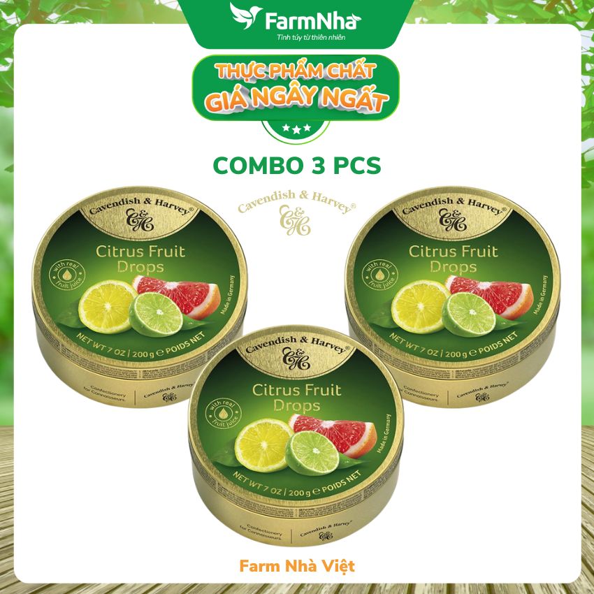 Kẹo trái cây Cavendish & Harvey Vị Citrus 200g - Sản phẩm nhập khẩu từ Đức