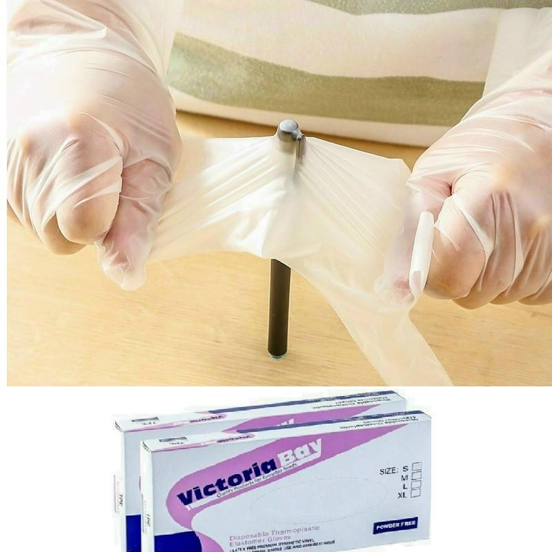 Găng Tay Nhà Bếp Dùng 1 Lần Victoria Chất Liệu TPE Mềm Dẻo Chống Nhăn Siêu Dai Trong Suốt