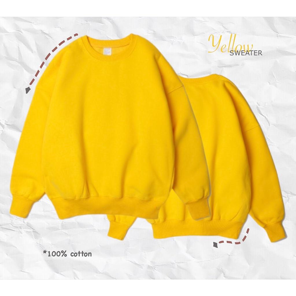 Áo Sweater lót lông nam nữ MEANSTORE nỉ oversize Unisex form rộng Ulzzang Hàn Quốc chất mềm mịn - Vàng, Nâu 5296