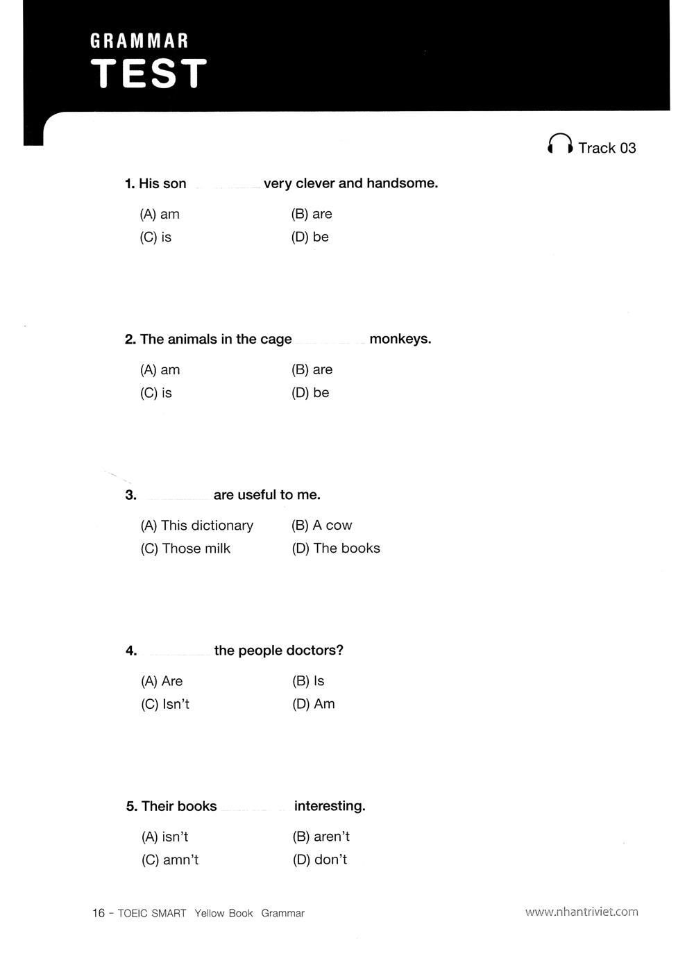 Toeic Smart Yellow Book Grammar (Kèm CD)
