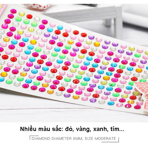 Set 260 hạt pha lê dán 6mm nhiều màu