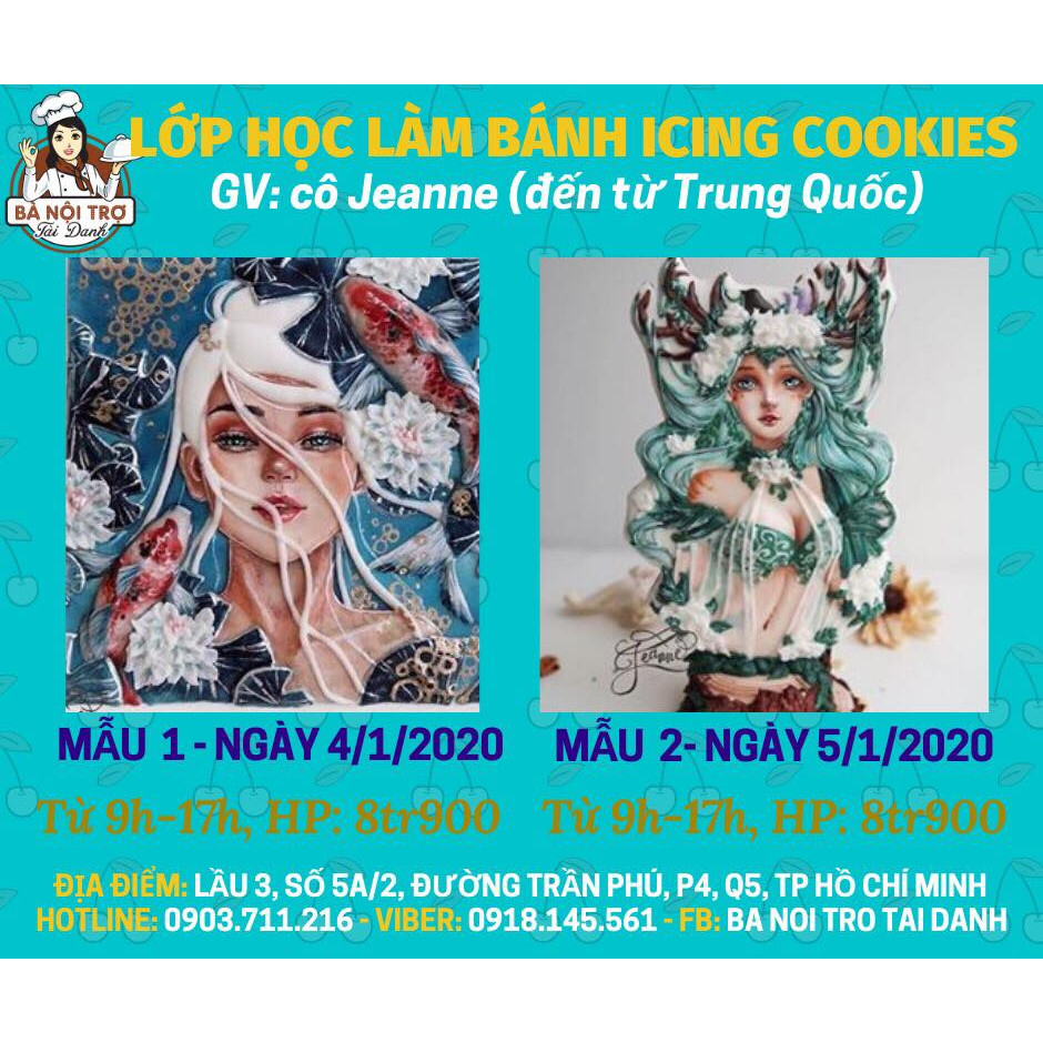 Lớp Dạy Vẽ Bánh Icing Cookies ( Cô Jeanne Đến Từ Trung Quốc )