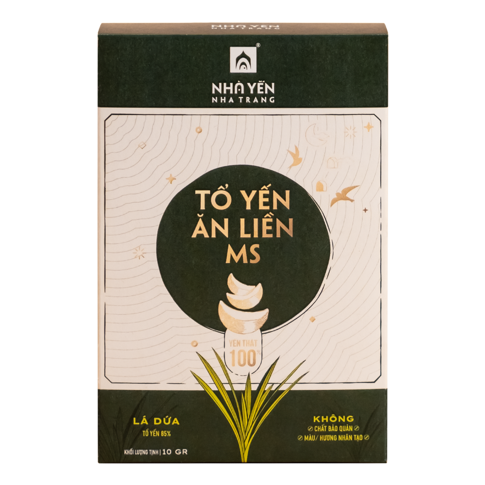 Tổ Yến Ăn Liền MS - Nhiều vị - Nhà Yến Nha Trang - Hộp 10 Gram - Yến Sào Cao Cấp - Hàng Chính Hãng