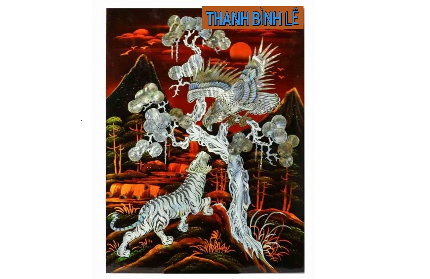 Tranh sơn mài cao cấp khảm cừ 30x40
