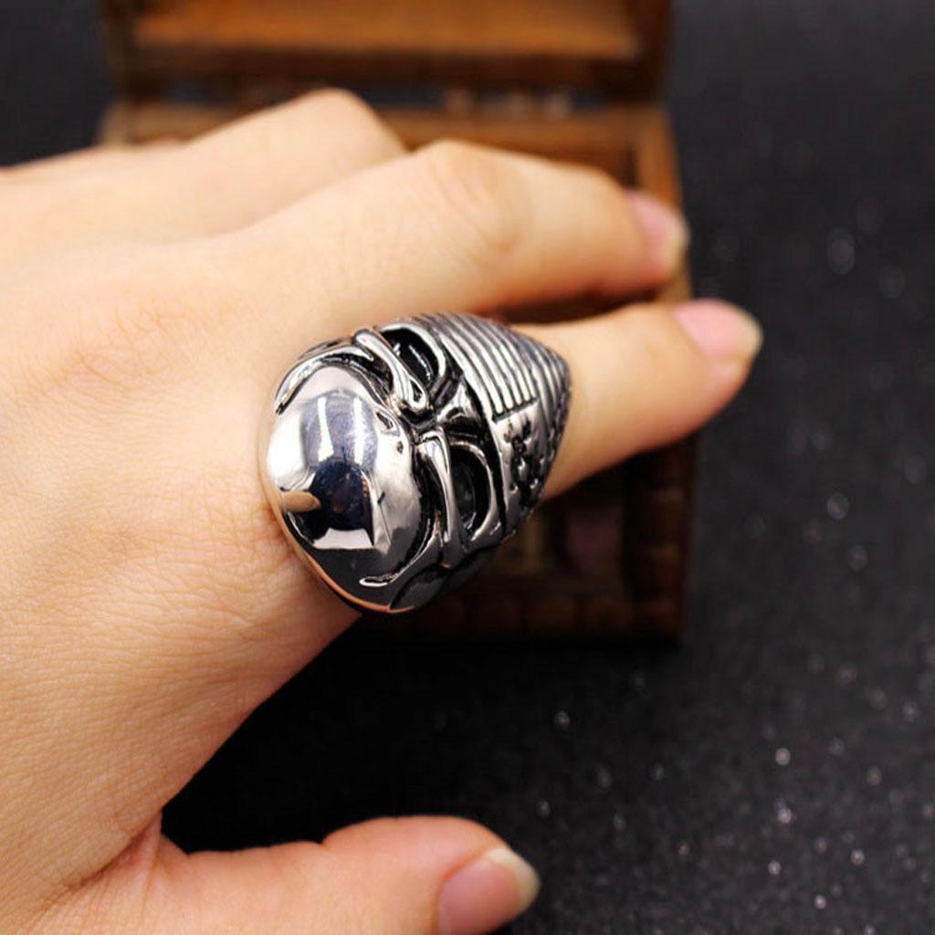 Punk Rock Sliver Evil  Skull Head Finger  American Flag