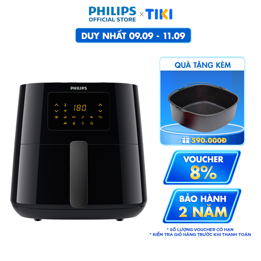 Nồi Chiên Không Dầu Philips HD9280 /90 Essential size XL Digital Connected - Hàng Chính Hãng