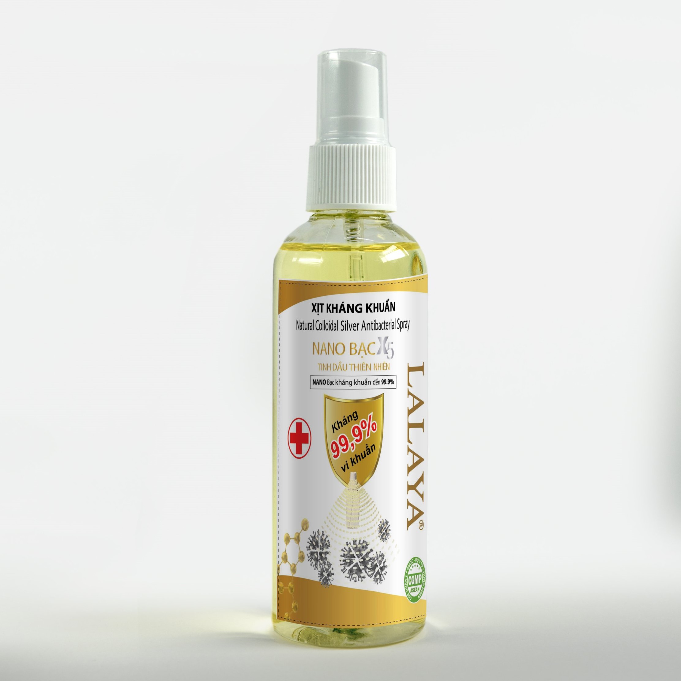 Chai xịt kháng khuẩn rửa tay đa năng phòng chống virus NANO BẠC X5 LALAYA Natural collidial silver antibacterial spray-  chai xịt kháng khuẩn phòng chống coronavirus - 110ml