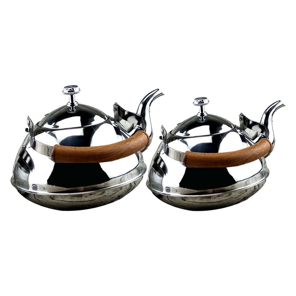 Outdoor Camping Stainless Steel Kettle Kitchen Fast Boil Tea Pot Silver 1.5L 2L