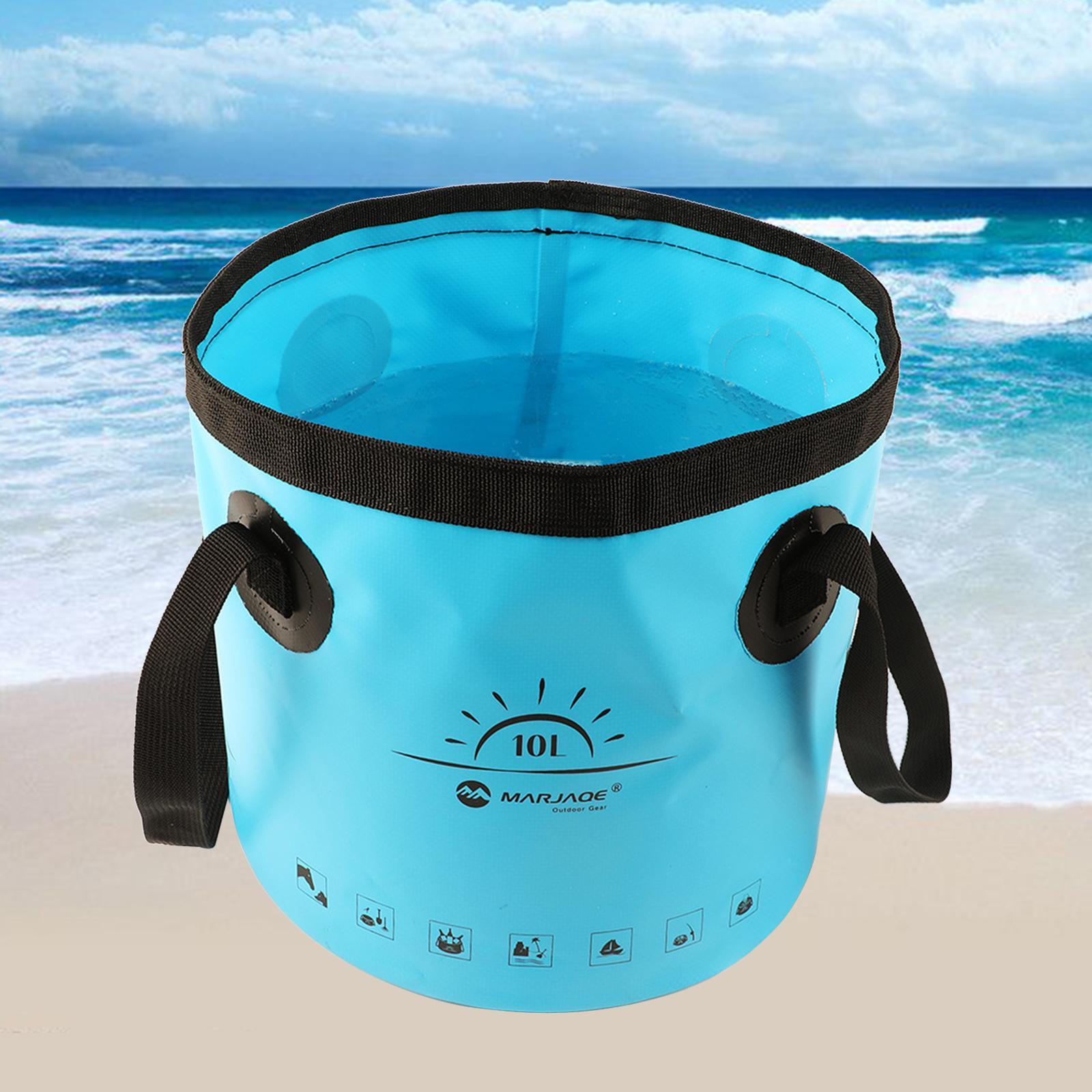Collapsible Bucket Foldable Water Container Portable for Camping 10L Yellow