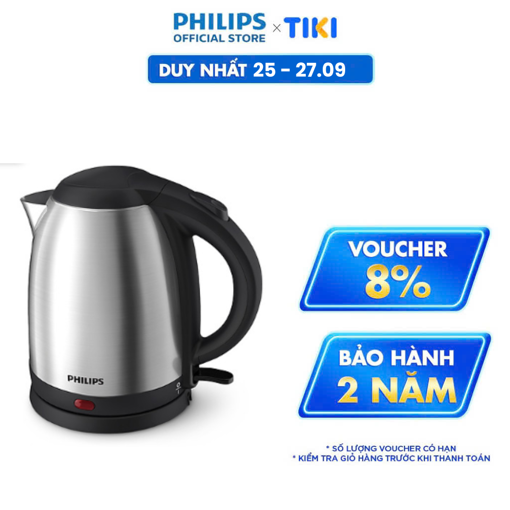 Bình đun siêu tốc PHILIPS HD9306 1.5L - Hàng Chính Hãng