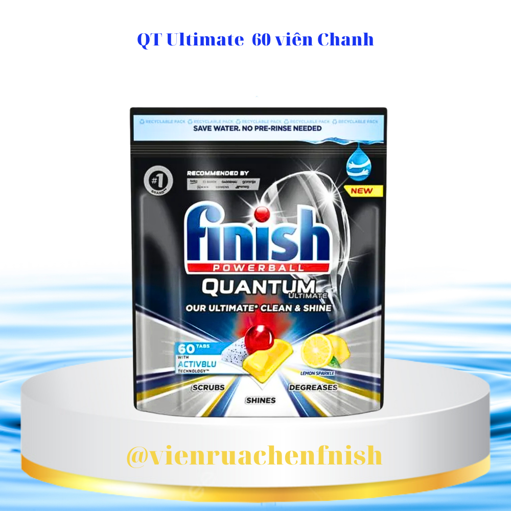 Viên rửa bát Finish Quantum Ultemate 60 viên