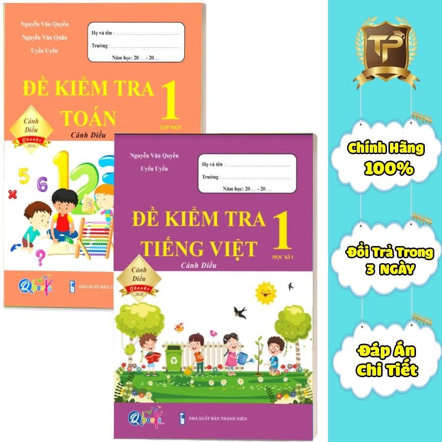 Sách - Combo Đề Kiểm Tra dành cho học sinh lớp 1 - Toán và Tiếng Việt Cánh Diều (2 quyển)