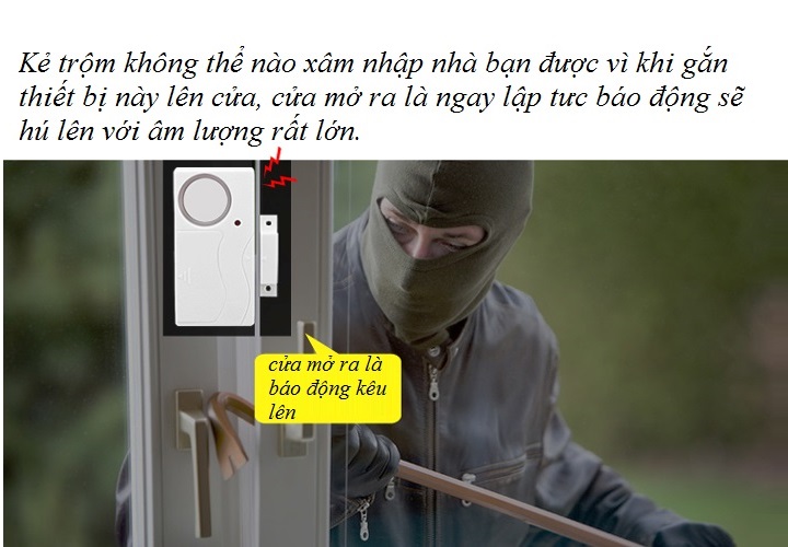 Báo động cảm biến má từ Model SF02C ( Tặng kèm 01 móc khóa tua vít đa năng )