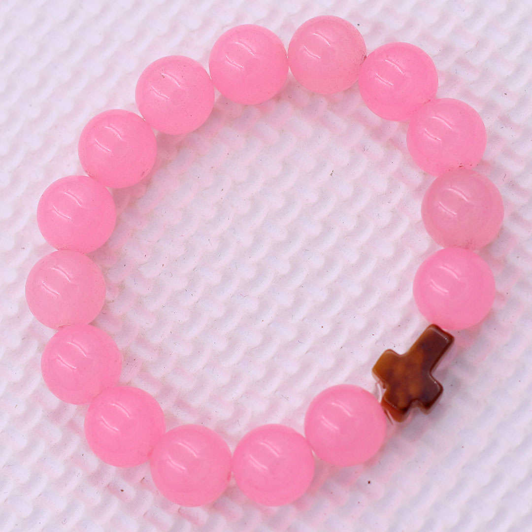 Vòng chuỗi Đá Thạch Anh Hồng nhiều màu charm Thánh Giá Đá Mắt Hổ - Chuỗi tay nam nữ Size 8/10/12/14mm - Vòng tay Bình an, May mắn