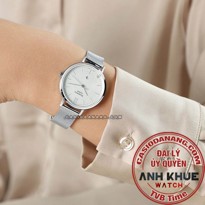 Đồng hồ nữ dây kim loại Casio Sheen chính hãng SHE-4539M-7AUDF