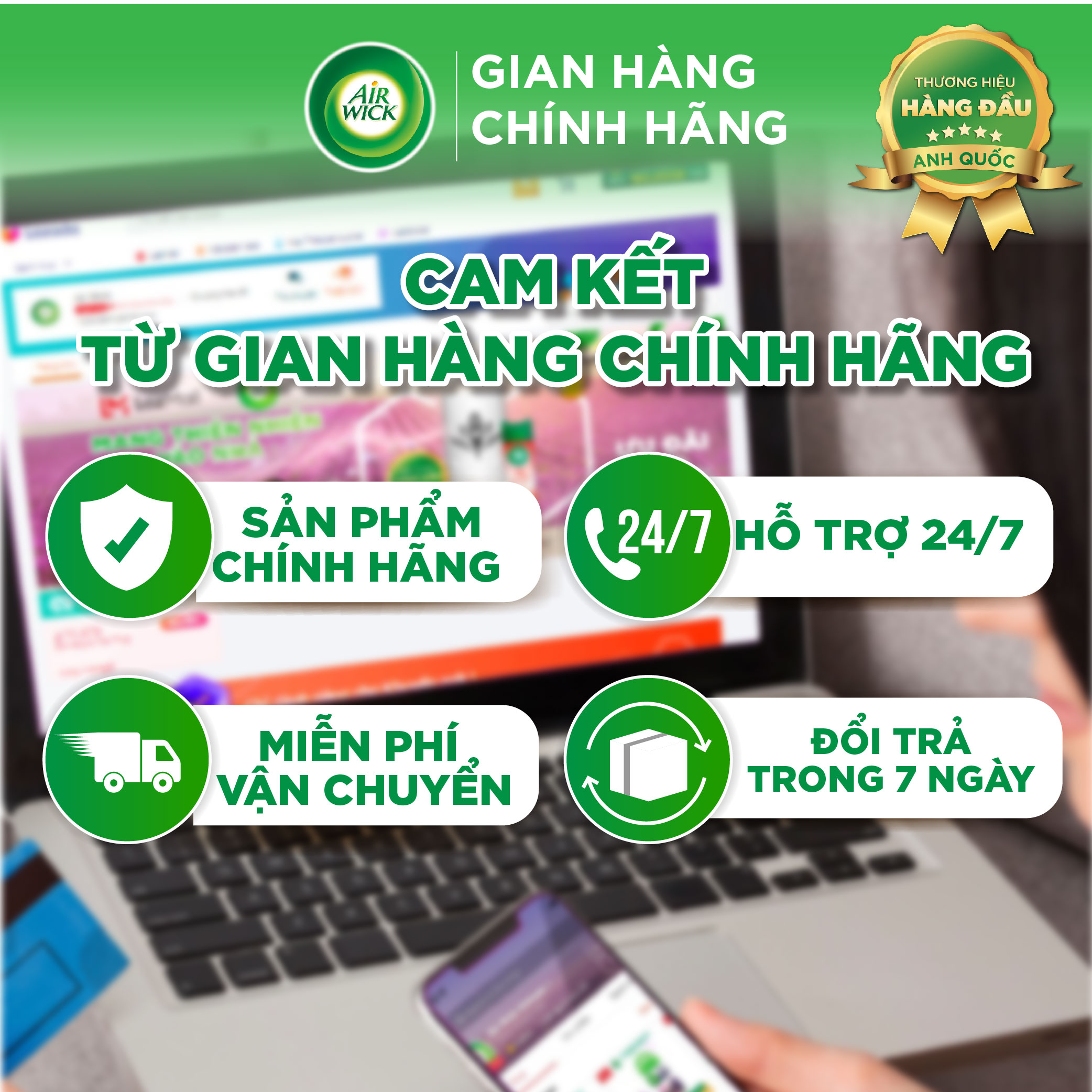 Lõi xịt phòng AIRWICK, Anh Quốc, hương thơm tươi mát, thư giãn, khử mùi hiệu quả và lưu hương lâu 250ml