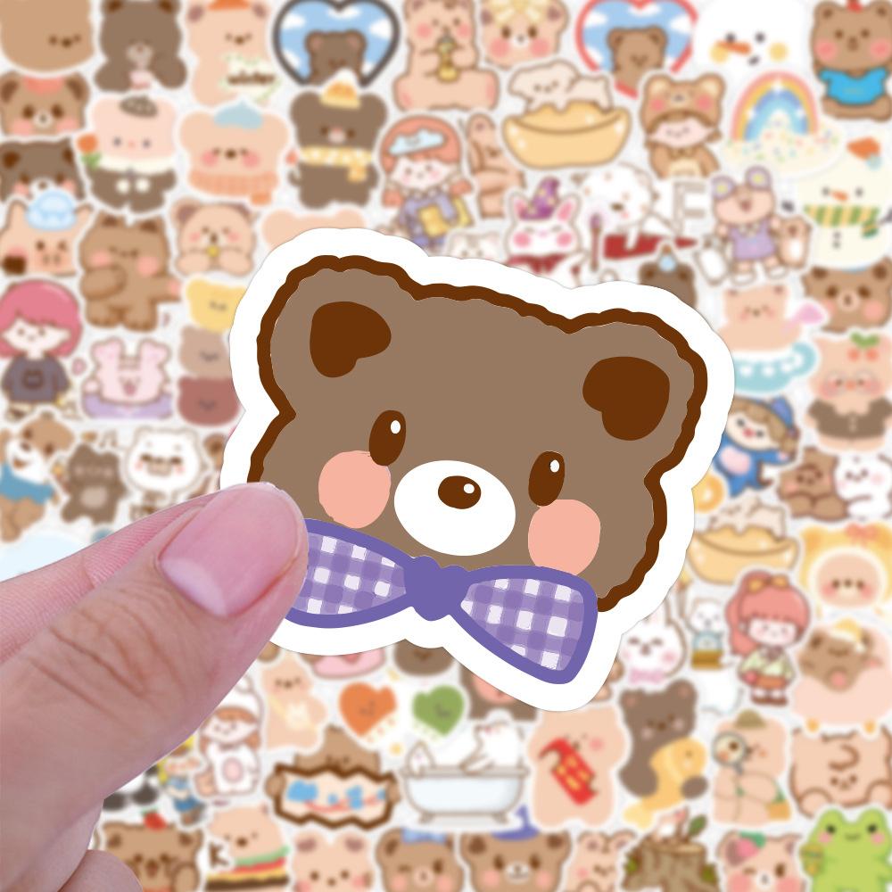 Sticker GẤU DỄ THƯƠNG hoạt hình cute trang trí mũ bảo hiểm,guitar,ukulele,điện thoại,sổ tay,laptop-mẫu S128