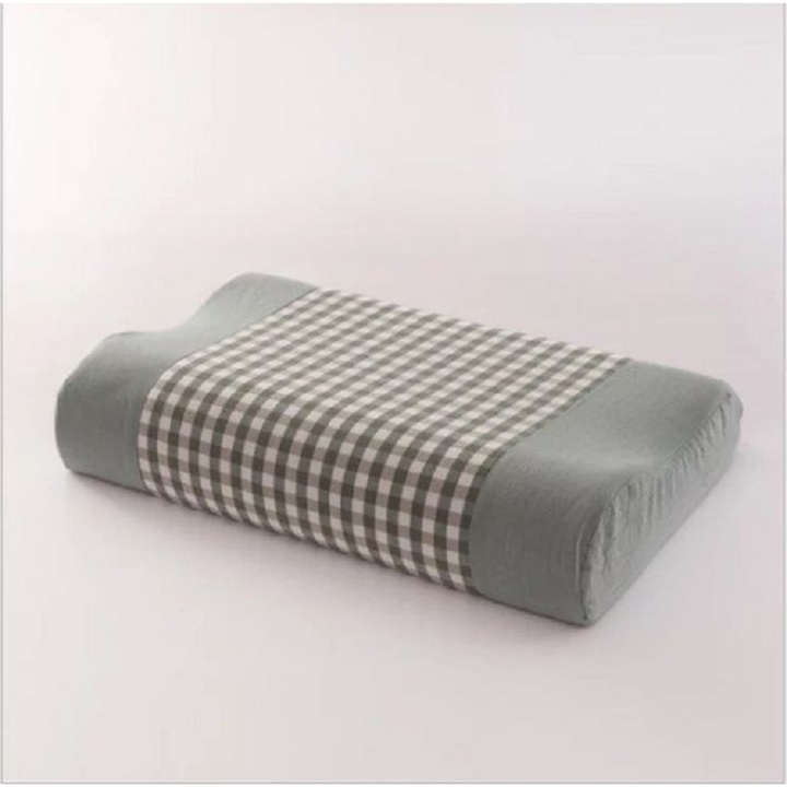 Gối cao su non đàn hồi 30*50*9 cm kẻ sọc sang trọng hiện đại có kèm vỏ
