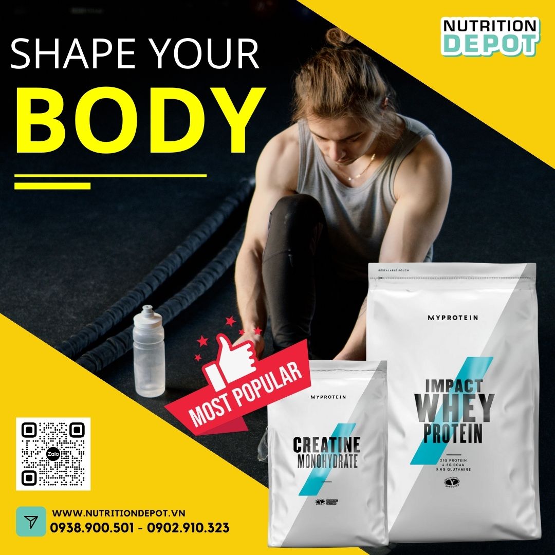 Combo Tăng cơ và Sức Mạnh 06 - Impact Whey Protein 2.5kg và Creatine 500g Myprotein - Nutrition Depot Vietnam