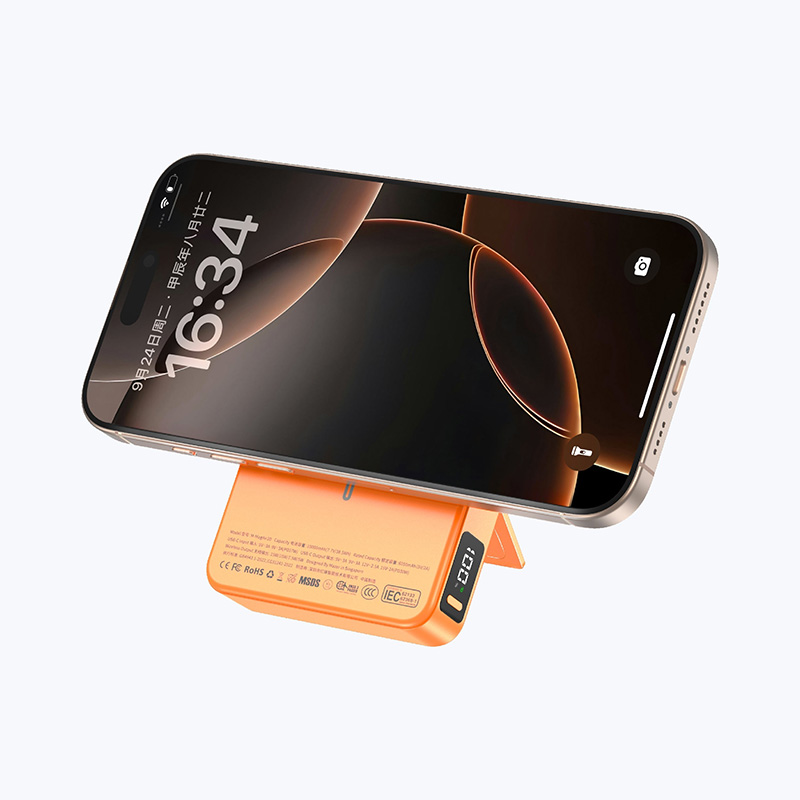 Pin Sạc Dự Phòng Không Dây MAZER MagAir21 Qi2 15W PD 30W 10000mAh Chứng Nhận CCC Có Chân Đế Nhôm Màn Hình Led Mỏng 19mm Hàng Chính Hãng