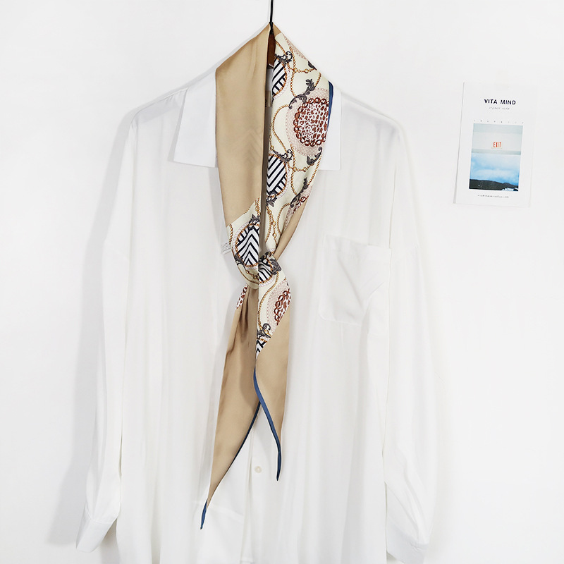 Khăn quàng cổ lụa mềm kiểu mới họa tiết hiện đại AKL100