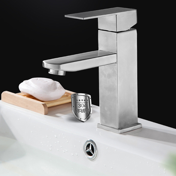 Vòi lavabo nóng lạnh vuông inox304 Navier NV-702