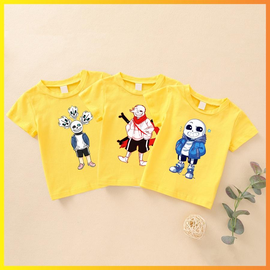 Áo thun sans Undertale màu vàng đủ size cho bé trai bé gái