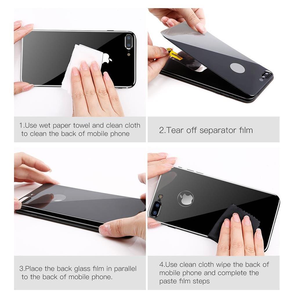 Kính cường lực dành cho iphone 8 plus mặt sau 4D ARC chính hãng Baseus