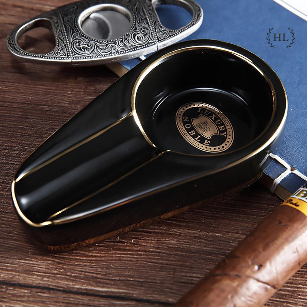 (HÀNG ĐẸP) Gạt tàn Cigar (1 Điếu - Chất liệu Sứ) | GẠT TÀN CIGAR ĐƠN 1 ĐIẾU CHẤT LIỆU SỨ CAO CẤP
