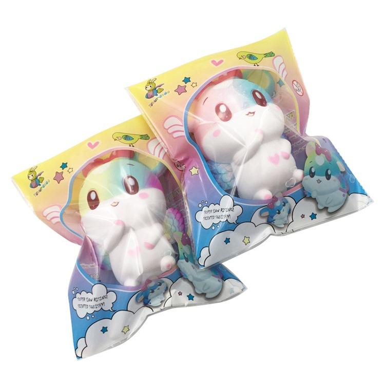 Squishy Lớn JUMBO Hình SÓC BAY TRÁI TIM MÀU TRẮNG Đồ Chơi Xốp Giảm Stress Hình mềm mịn dễ Thương đàn hồi Cho Bé