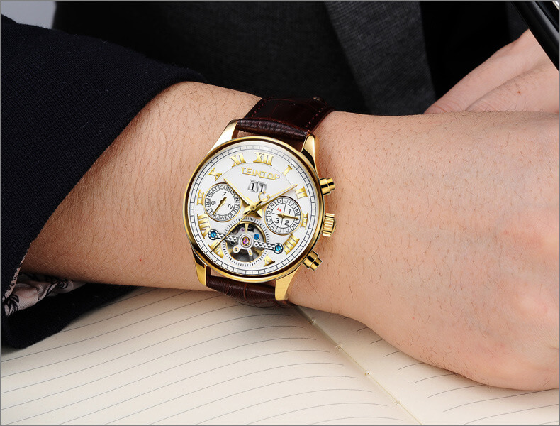 Đồng hồ nam chính hãng Teintop T8660-2 Fullbox, Kính sapphire ,chống xước,chống nước,dây da xịn, máy cơ , Mới 100%,Bảo hành 12 tháng,thiết kế đơn giản,sang trọng và lịch lãm