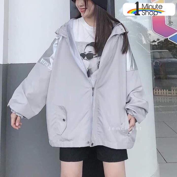 Áo khoác dù - Áo khoác form rộng Phản Quang Phát Sáng (kèm ảnh thật )